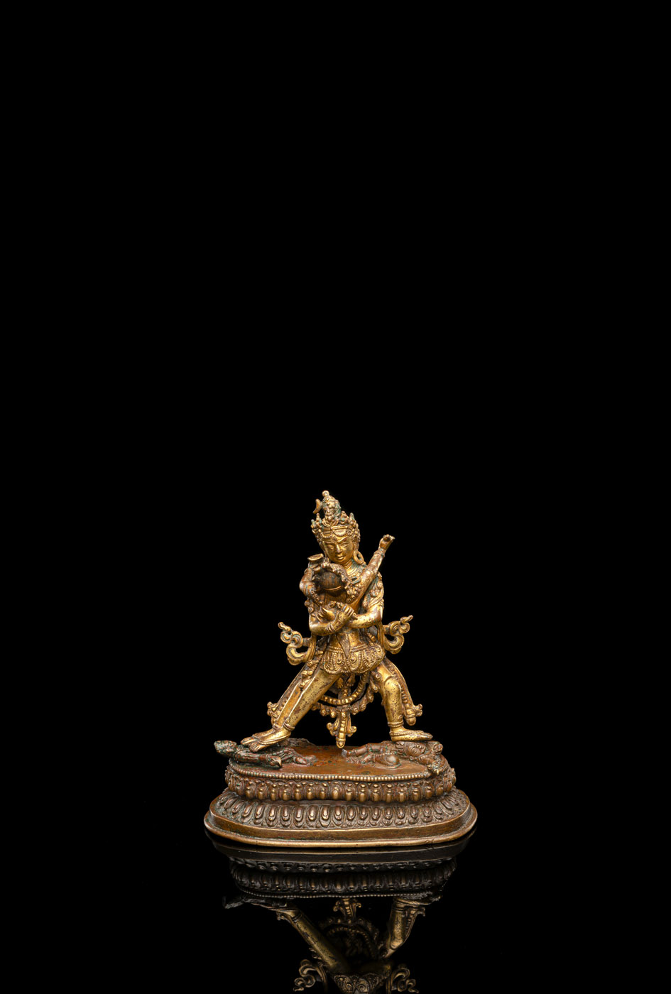 <b>Partiell feuervergoldete Bronze des Chakrasamvara und Vajravarahi</b>