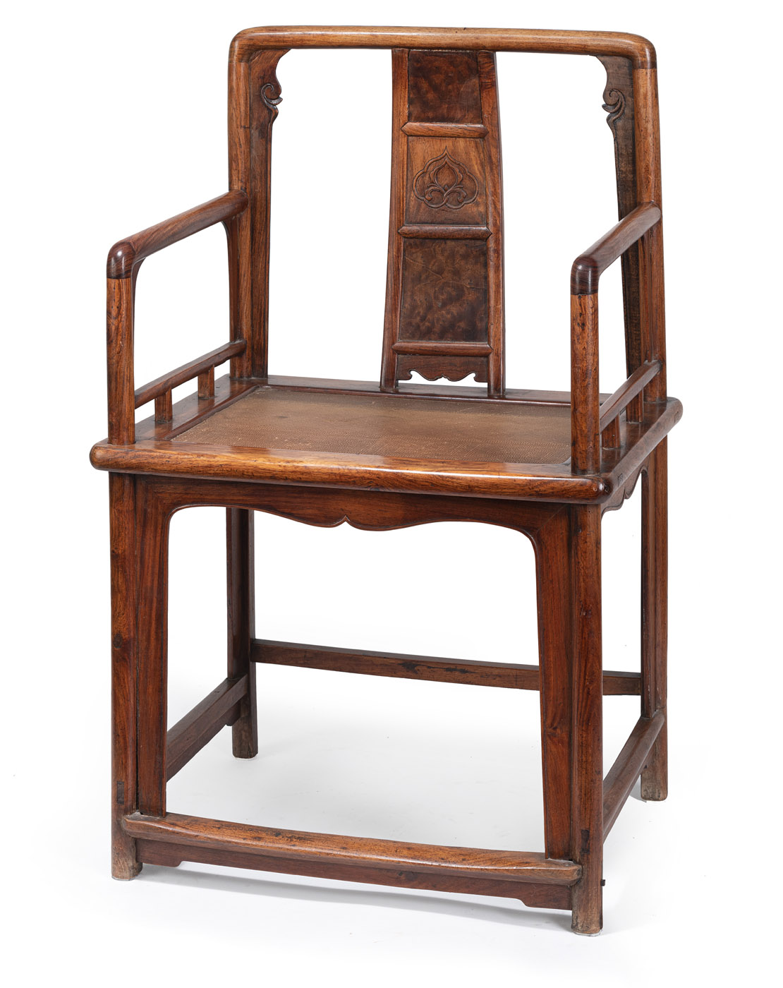 <b>A FINE HUANGHUALI AND BURLWOOD CHAIR</b>