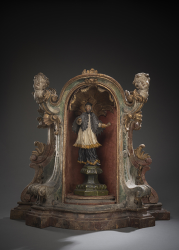 <b>Barocker Altar-Schrein mit Johannes Nepomuk Figur</b>