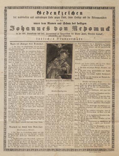<b>Regeln und Satzungen der Bruderschaft des heiligen Johannes von Nepomuk</b>