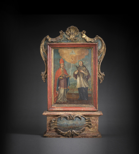 <b>Hausaltar der Schiffsleut-Bruderschaft mit Hl. Johannes Nepomuk und Hl. Nikolaus</b>