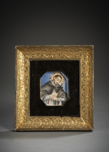 <b>Miniaturmalerei mit heiligem Johannes Nepomuk</b>