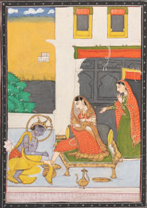 <b>Miniaturmalerei mit Darstellung von Krishna und Radha</b>