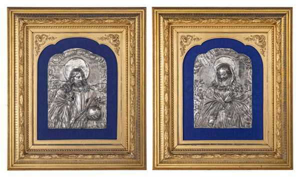 <b>A PAIR OF BAROQUE SILVER RELIEF PLAQUES</b>
