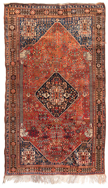 <b>A Qashqai rug with geometrized archaic ornaments</b>