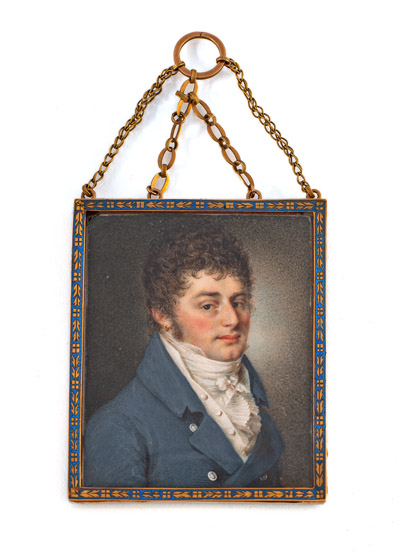 <b>Miniatur eines Herrn in blauer Jacke</b> <b>Miniatur eines Herrn in blauer Jacke</b>