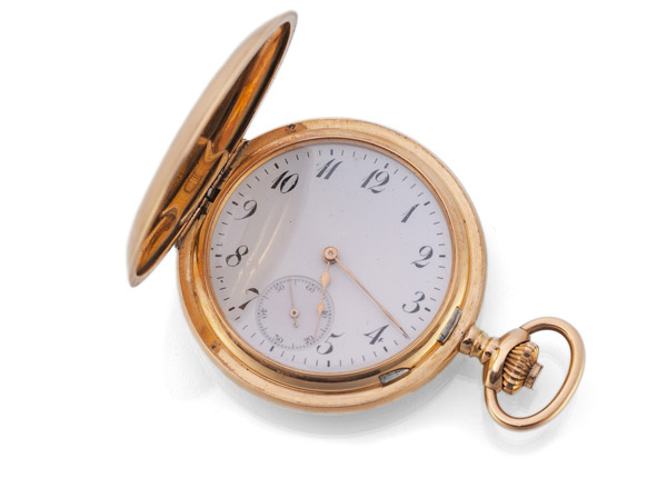 <b>Feine Halbsavonette Herren-Taschenuhr</b>