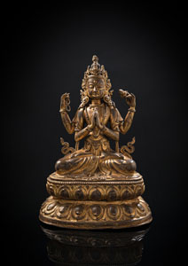 <b>Vergoldete Bronze des Sadaksharilokeshvara</b>