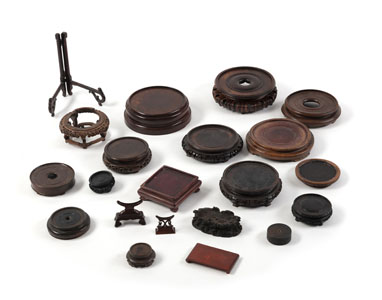 <b>A GROUP OF VARIOUS WOOD STANDS</b>