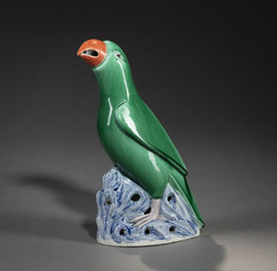 <b>A POLYCHROME PORCELAIN PARROT</b> <b>A POLYCHROME PORCELAIN PARROT</b>
