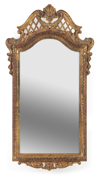 <b>A BAROQUE STYLE CARVED WOOD MIRROR</b> <b>A BAROQUE STYLE CARVED WOOD MIRROR</b>