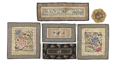 <b>A GROUP OF SIX SILK EMBROIDERIES</b>