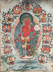 <b>Seltenes Thangka der roten Tara</b>