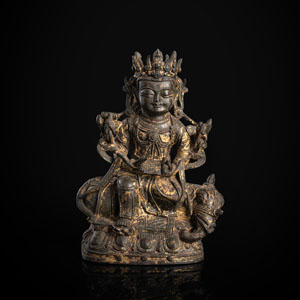 <b>A BRONZE FIGURE OF SAMANTABHADRA</b>