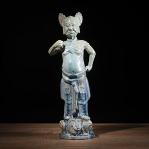 <b>A 'SHIWAN' WARE GUARDIAN FIGURE</b>