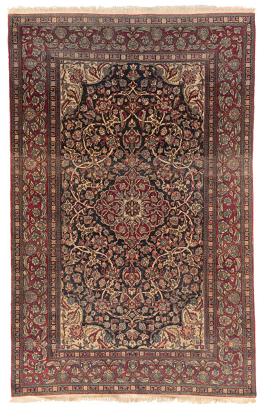 <b>A semi-antique medallion Teheran rug</b>