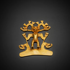 <b>Anthropomorphes Relief aus Gold im Präkolumbischen Stil</b>