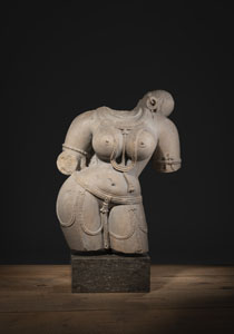 <b>A SANDSTONE BUST OF A CELESTIAL NYMPH</b>