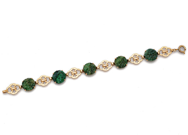 <b>Armband mit Jade-Medaillons</b>