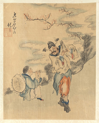 <b>SIX HANDSCOLLS WIHT ALBUM LEAVES DEPICTING FIGARATIVE SCENES</b>