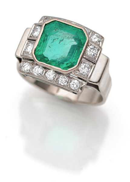 <b>Smaragd Brillant Ring</b>