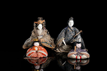 <b>Gruppe von vier Ningyô-Puppen für das Hinamatsuri-Fest</b>