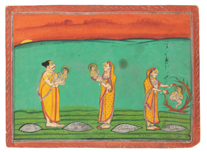 <b>Episode aus der Kṛṣṇa-Legende und Illustration zur Sukamāla-Legende</b>