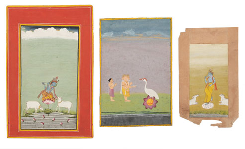 <b>Three miniature paintings</b>