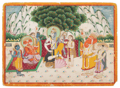 <b>Miniaturmalerei mit Harihara inmitten von Gottheiten</b>