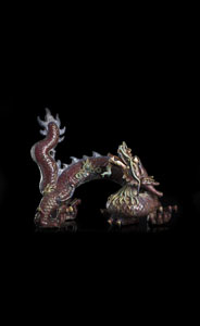 <b>A LARGE POLYCHROME 'SHIWAN' WARE FIGURE OF A DRAGON</b>