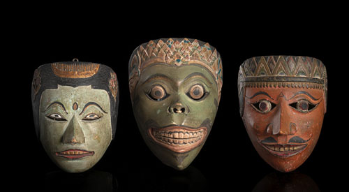 <b>Drei Topeng-Masken</b>