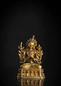 <b>Feuervergoldete Bronze des Manjushri</b>