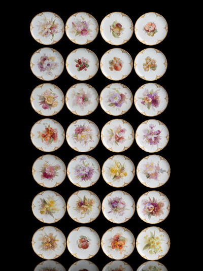 <b>Folge von 28 Obsttellern</b>