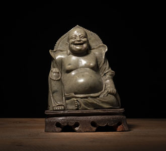 <b>A SOAPSTONE FIGURE OF LAUGHING BUDAI</b>