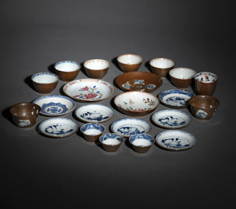 <b>A GROUP OF 'CAFÉ AU LAIT'-GLAZED PORCELAIN CUPS AND SAUCERS</b>