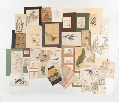<b>LOT OF DRAWINGS, PRRINTS AND BOOK PAGES</b>
