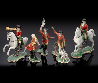 <b>FIVE HUNTERS FROM THE RED NYMPHENBURG HUNTING PARTY</b>
