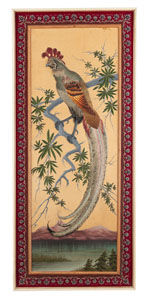 <b>A PAIR OF EMBROIDERED RELIEF PICTURES WITH EXOTIC BIRDS</b>