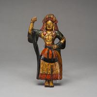 <b>A POLYCHROME WOOD FIGURE OF MANDARAVA</b>