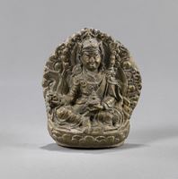 <b>A GILT-CLAY TSA TSA OF PADMASAMBHAVA</b>