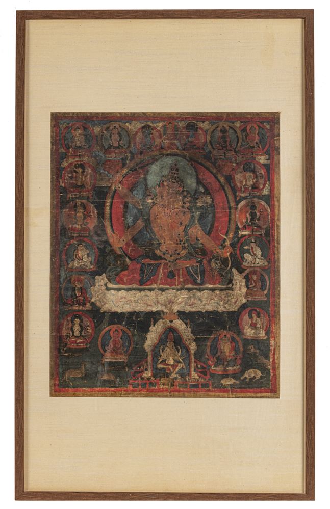 <b>A THANGKA DEPICTING NAMA-SANGITI MANJUSHRI</b>