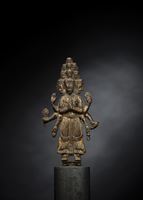 <b>Sehr seltene Bronze des Ekadashahamukha-Avalokiteshvara</b>