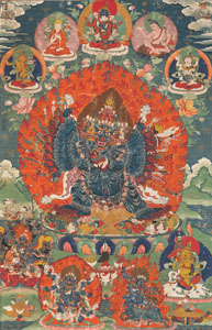 <b>Thangka of the powerful Yidam Vajrabhairava/ Yamantaka</b>