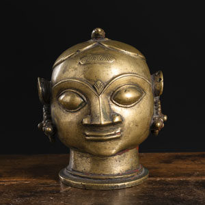 <b>A BRONZE HEAD OF DEVI</b>