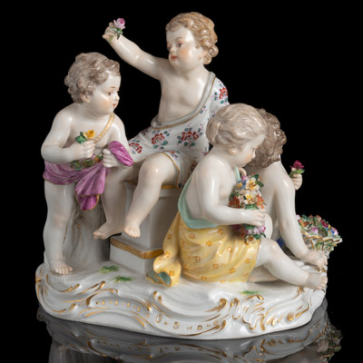 <b>A MEISSEN GROUP OF FOUR CHILDRED DEPICTING SPRING</b>