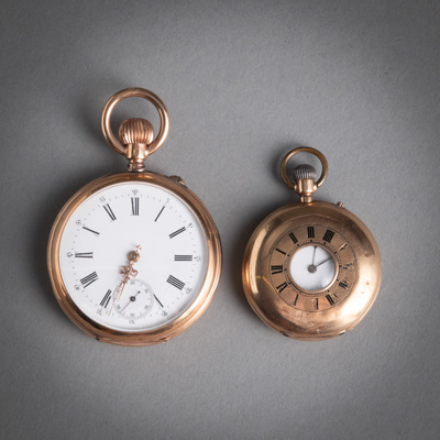 <b>TWO POCKET WATCHES</b>