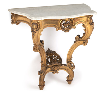 <b>A FRENCH CARVED AND GILT WOOD CONSOLE</b>