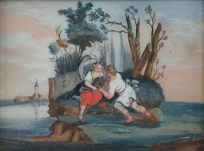 <b>Paar Hinterglasbilder</b>