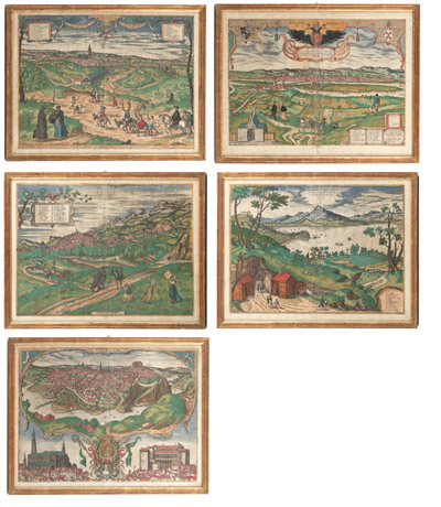 <b>Fünf Ansichten von Regensburg, Neapel, Granada, Sevilla und Toledo</b> <b>Fünf Ansichten von Regensburg, Neapel, Granada, Sevilla und Toledo</b>