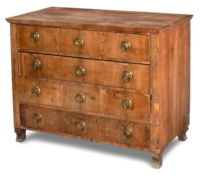 <b>A NEOCLASSCIAL WALNUT COMMODE</b>